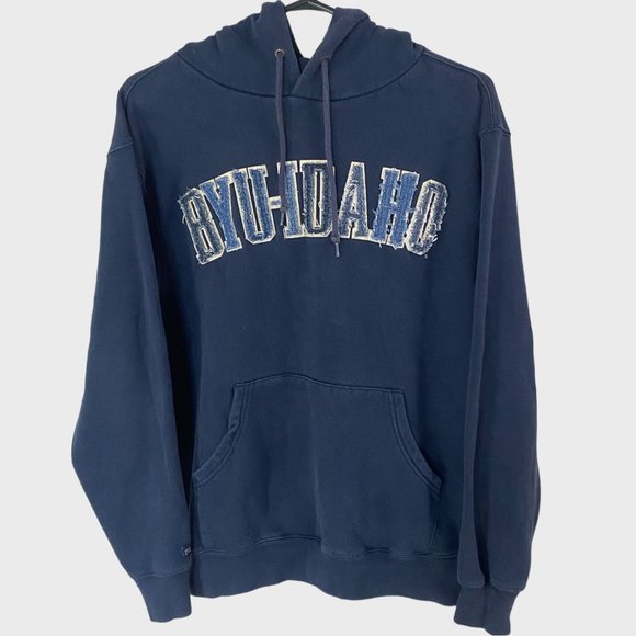 JanSport BYU-Idaho University Hoodie Women's Medium Blue Long Sleeve Sweatshirt - Picture 1 of 15